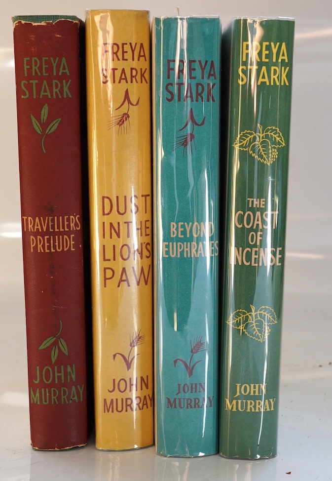 Stark, Freya - (Autobiography), 1st editions, 4vols. maps and photo. plates, text decorations by Reynolds Stone; publisher's cloth and d/wrappers. 1950-61